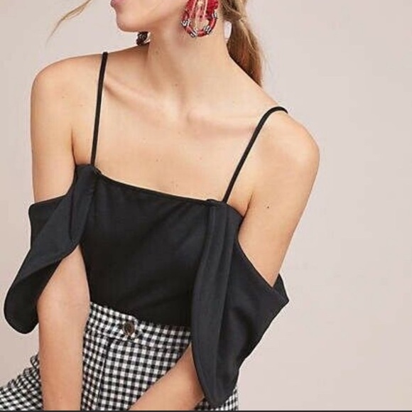 Anthropologie Tops - SOLD!!! Cold Shoulder Black Top NWOT
